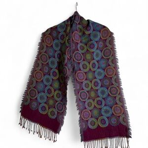 Asian Eye 100% Wool Colorful Patterned Women's Scarf